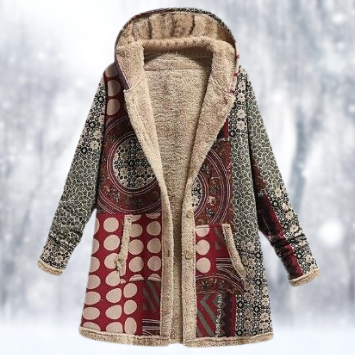 Stilzeits | Lange Fleecejacke mit Gemütlicher Kapuze