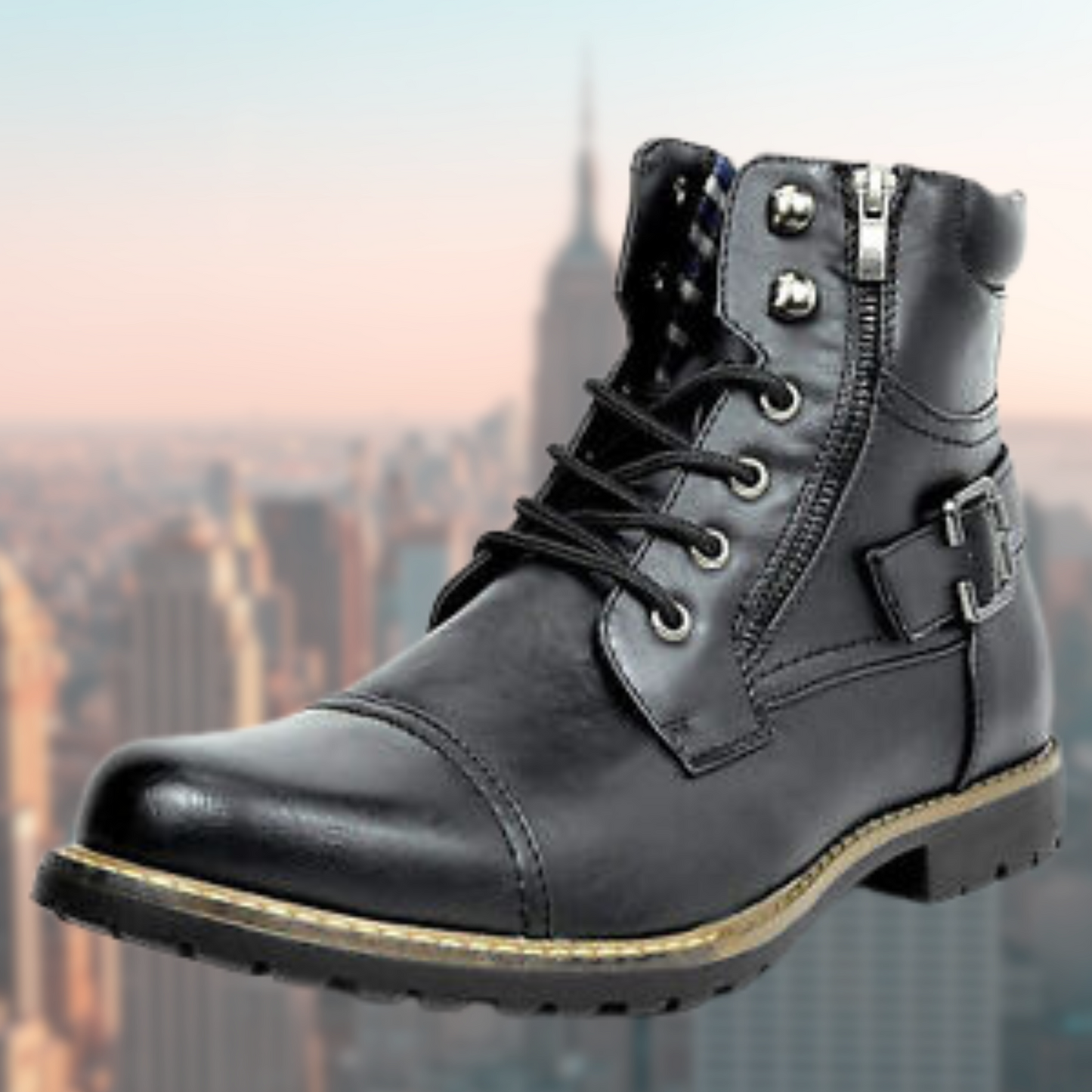 Herren Leder Motorradstiefel - Douwe