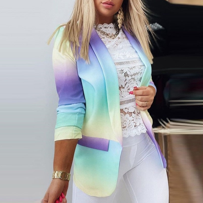 Blazer mit langen Ärmeln im Tie-Dye-Stil