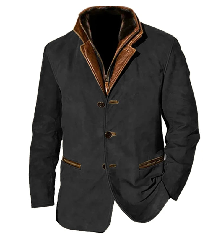 Herren Lagenlook Jacke - Vintage Stil mit Reverskragen