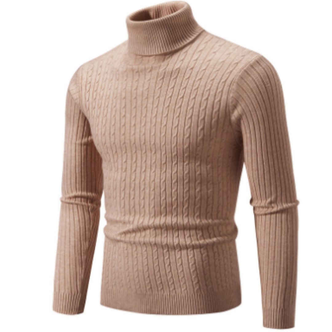 Stylischer Rollkragen-Strickpullover Für Herren | Winter
