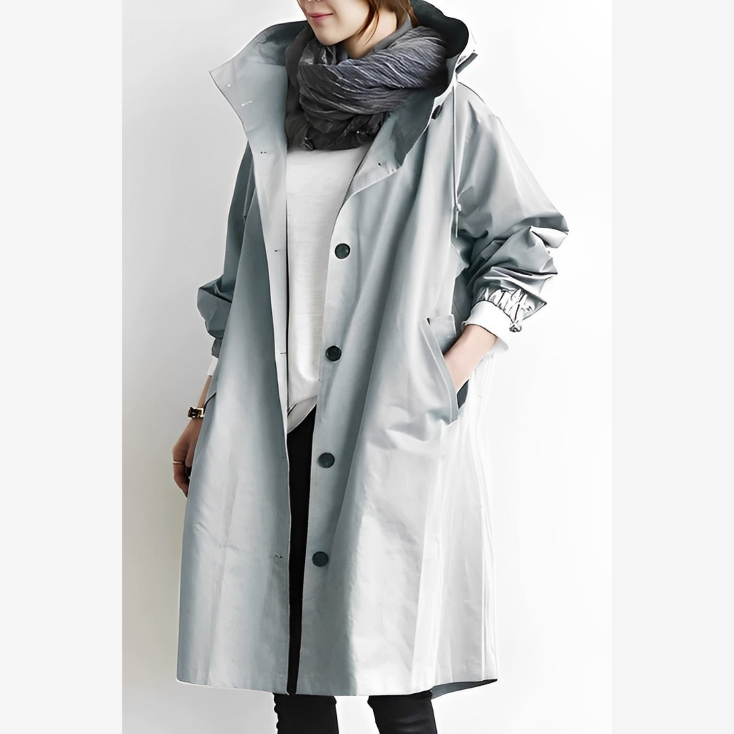 Winddichte, lange DuraCoat Jacke mit Kapuze