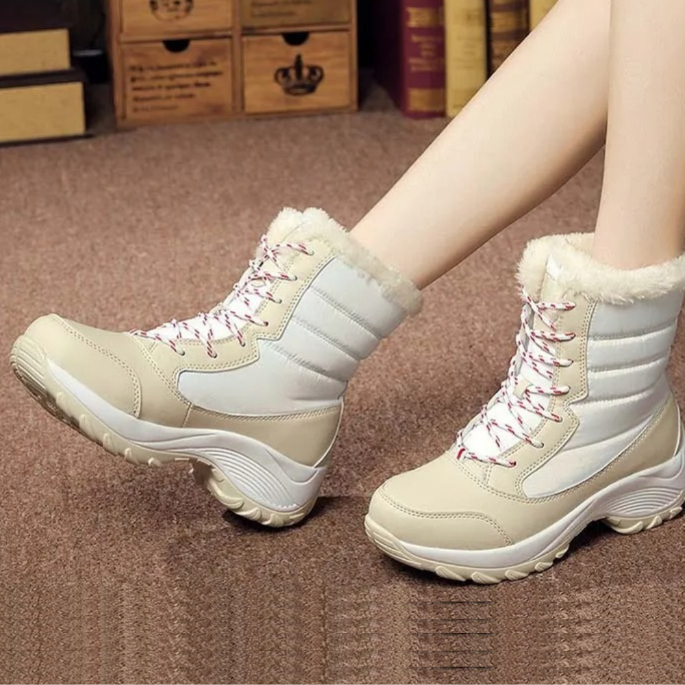 Stilzeits | Wasserdichte Kunstfell Schnürwinterstiefel