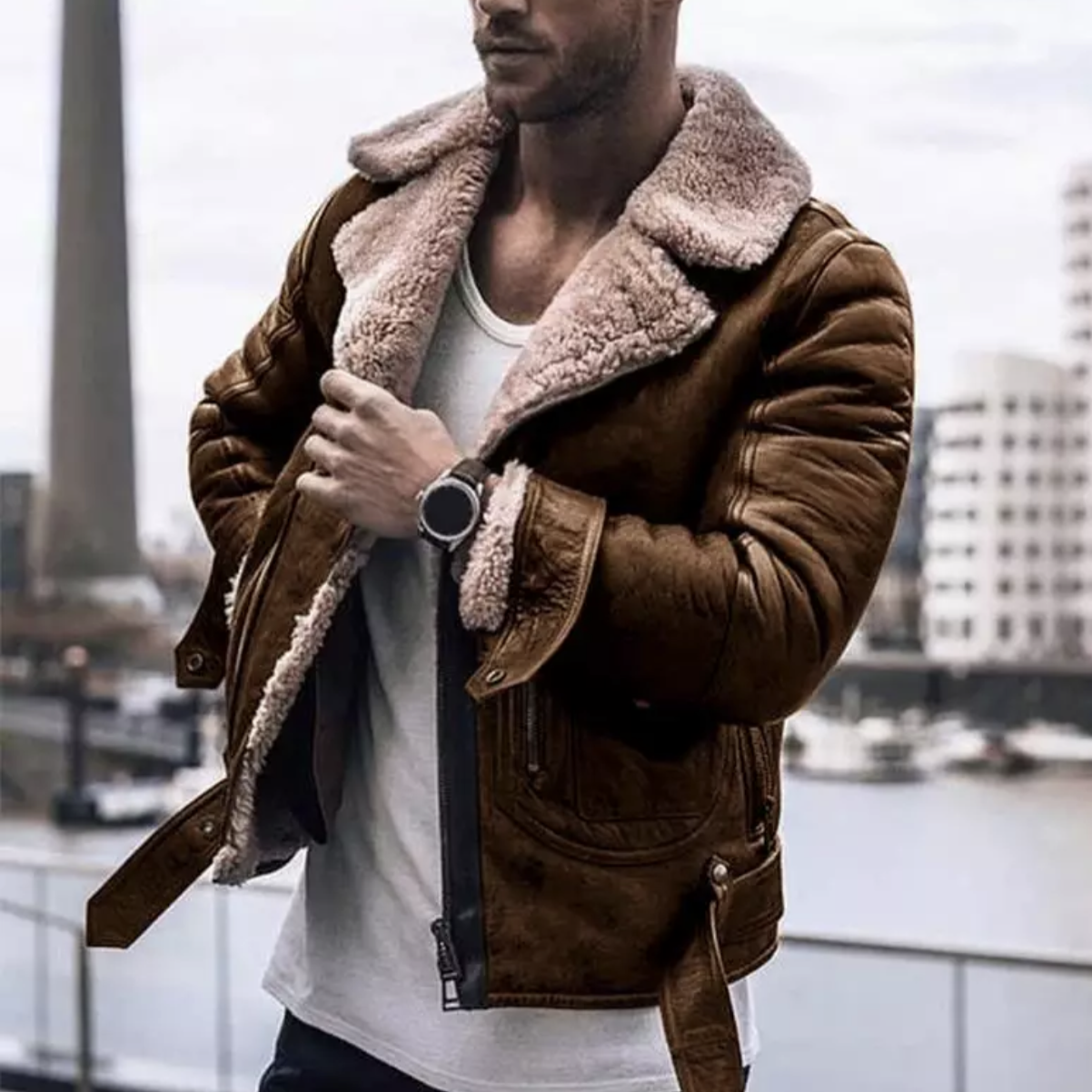 Moderne, warme Herren-Winterjacke im stylischen Design