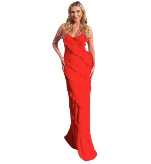 Fudus Wickelfaltenkleid mit seitlichem Schlitz