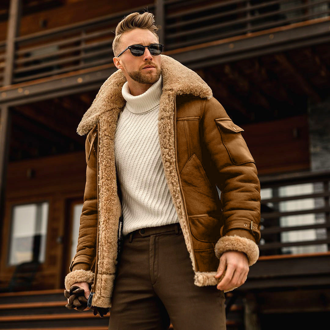 Herrenjacke von Rick – Militärstyle mit Kunstfellkragen