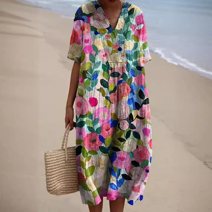 Fudus bequemes Maxikleid mit Blumenmuster
