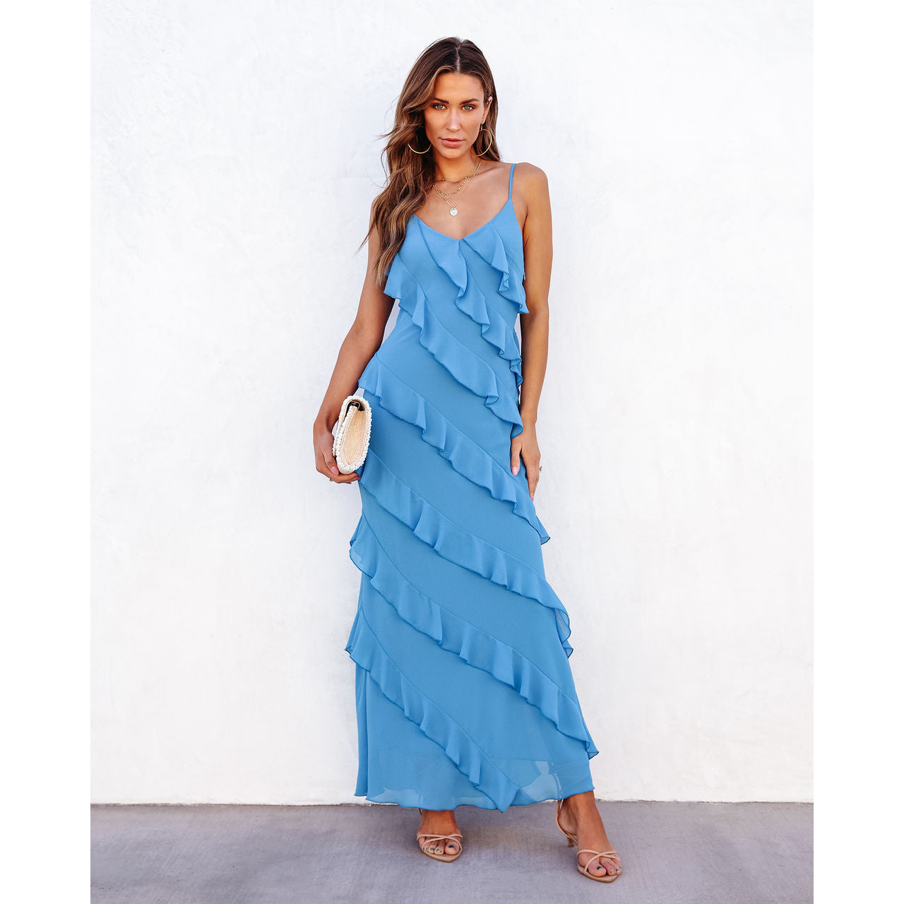 Fudus Wickelfaltenkleid mit seitlichem Schlitz