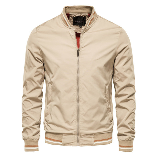 Herrenjacke von Christopher: Gestreift, mit Reißverschluss und Taschen