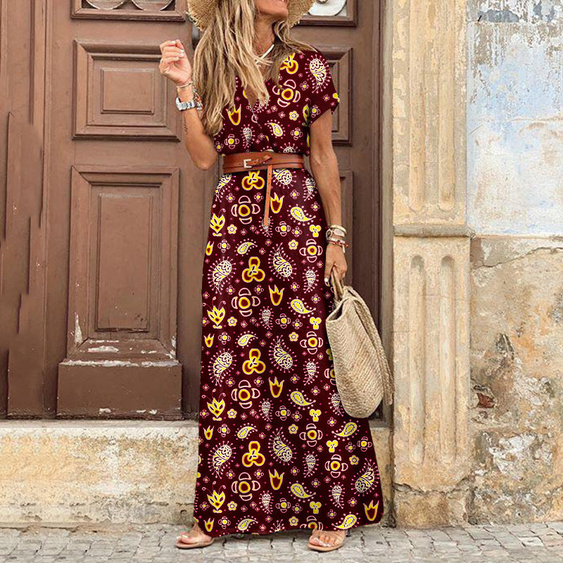 Blumenkleid von Fudus im Boho-Stil mit V-Ausschnitt