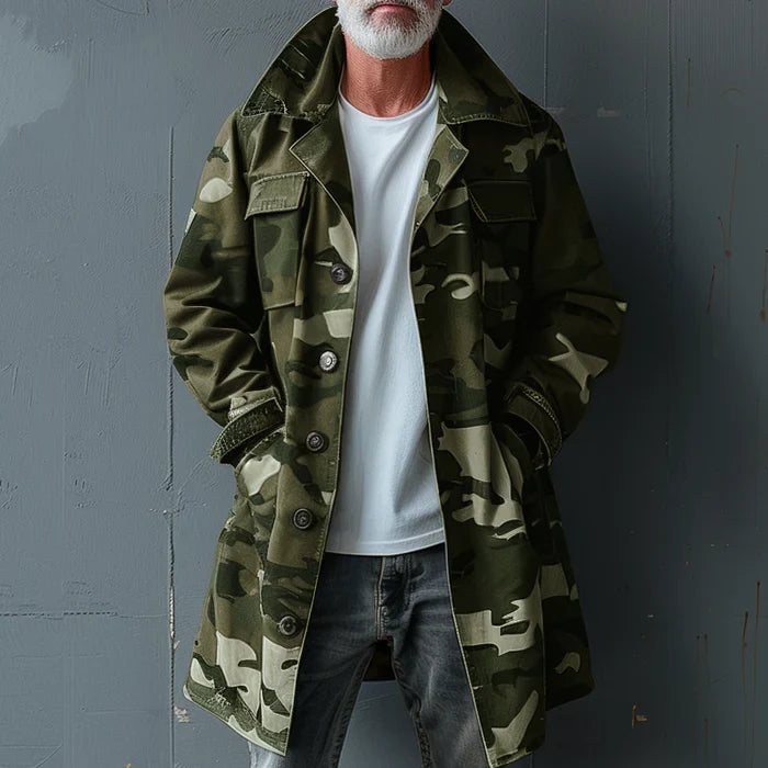 Moderner Cargo-Trenchcoat im Camouflage-Design - Bill