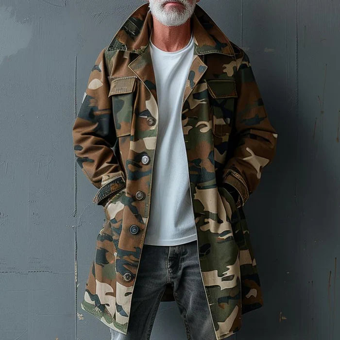Moderner Cargo-Trenchcoat im Camouflage-Design - Bill