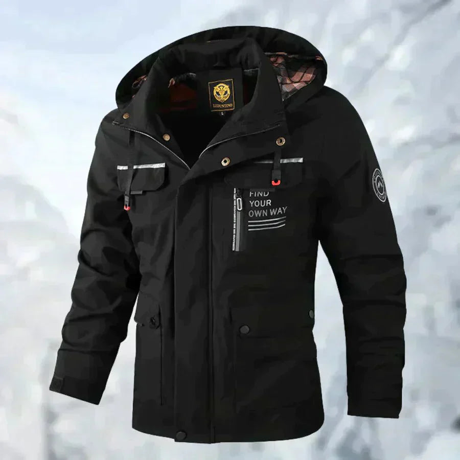 Wasserdichte Herrenjacke aus Titan für Outdoor, christlich
