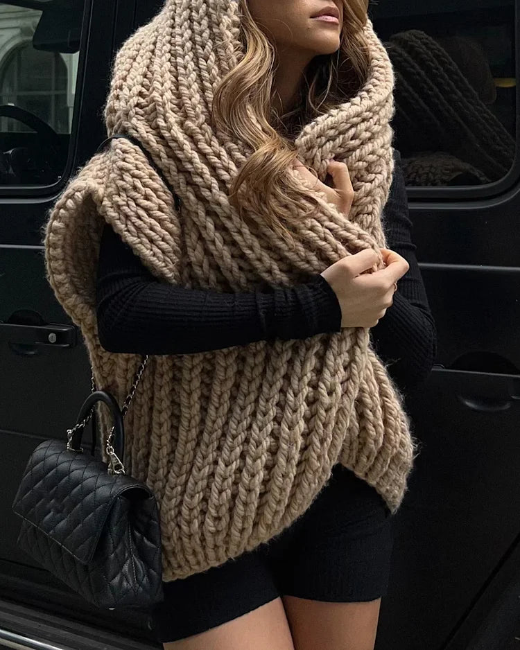 Stilzeits | übergroßer Strickkapuzenpullover