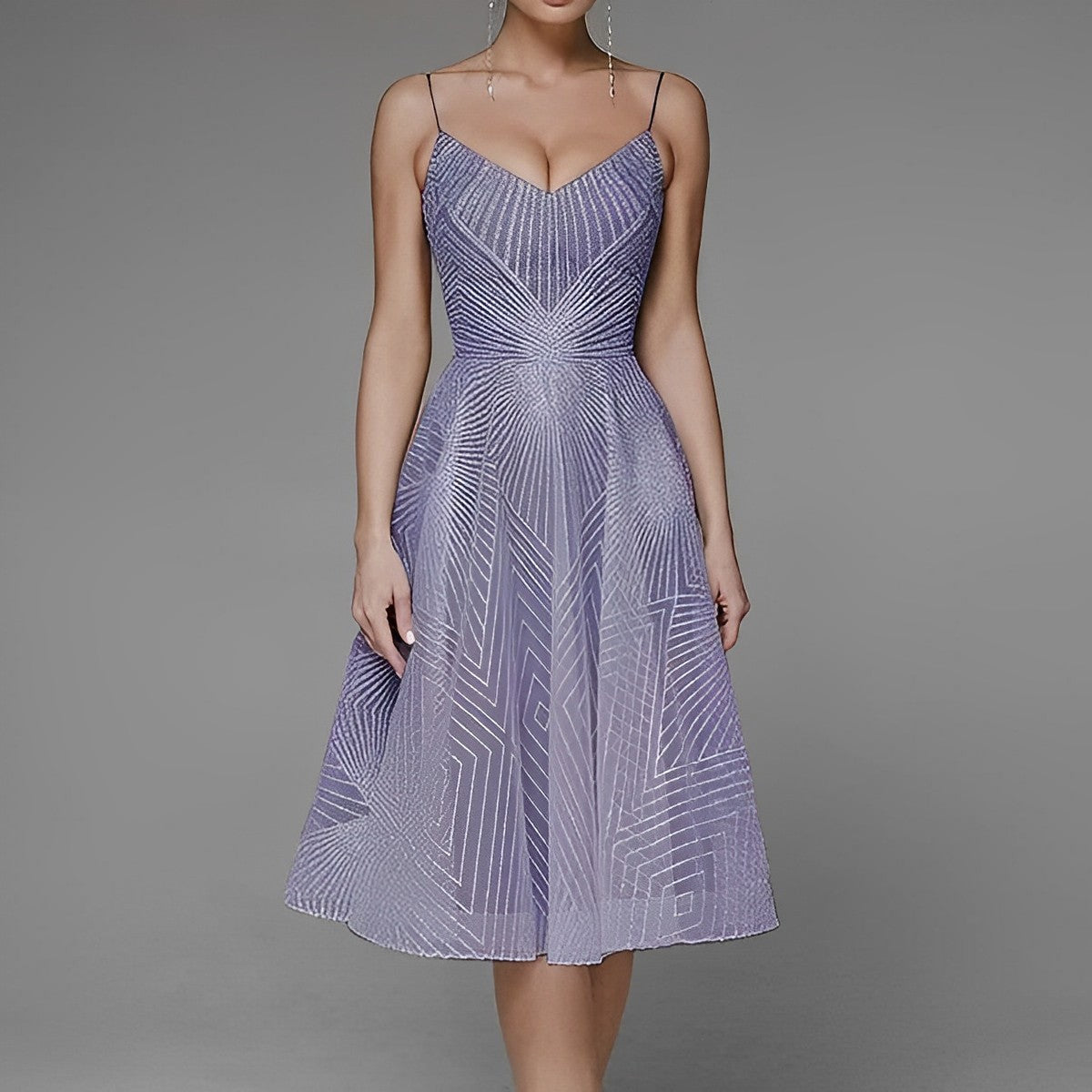 Elegant Evening Gown with Symmetrical Design