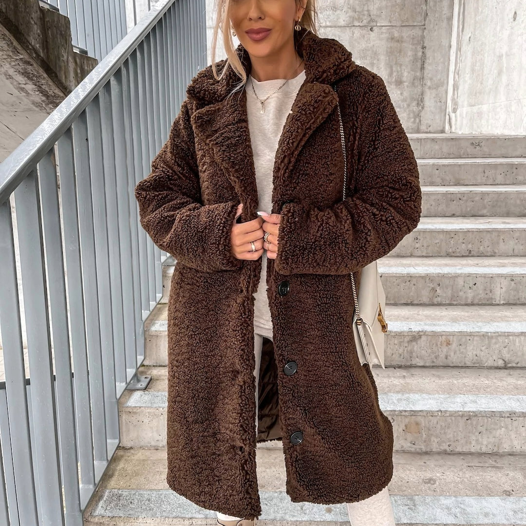 Stilzeits | Langer, Warmer Fleece Mantel für Damen