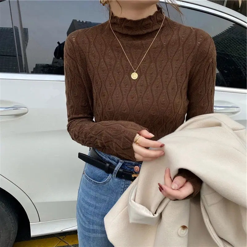 Weicher Damen-Rollkragenpullover aus Strick