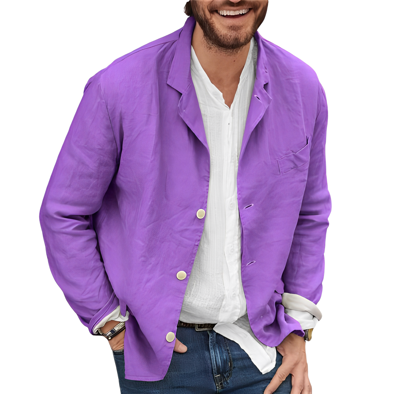 Stilvolle und bequeme Herren-Leinenjacke