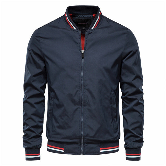 Herrenjacke von Christopher: Gestreift, mit Reißverschluss und Taschen