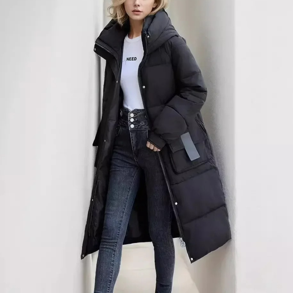 Stilzeits | wattierte Jacke - Winterjacke mit Kapuze und Taschen