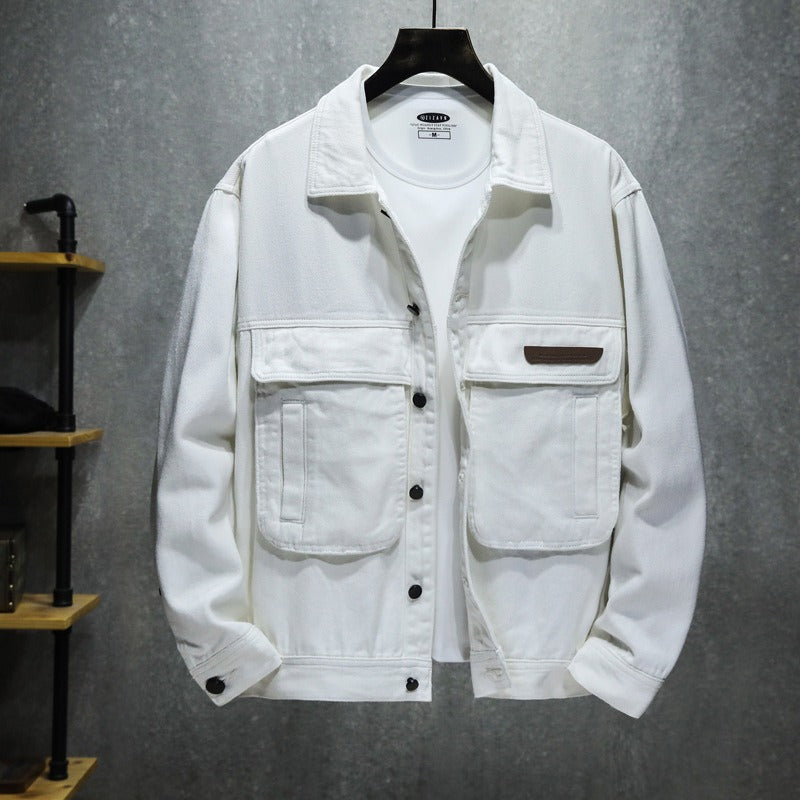 Stilzeits | Schwarze Utility-Herrenjacke mit großen Taschen