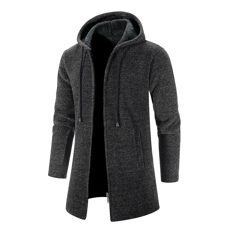 Bequemer Wollmantel mit Kapuze – Berend