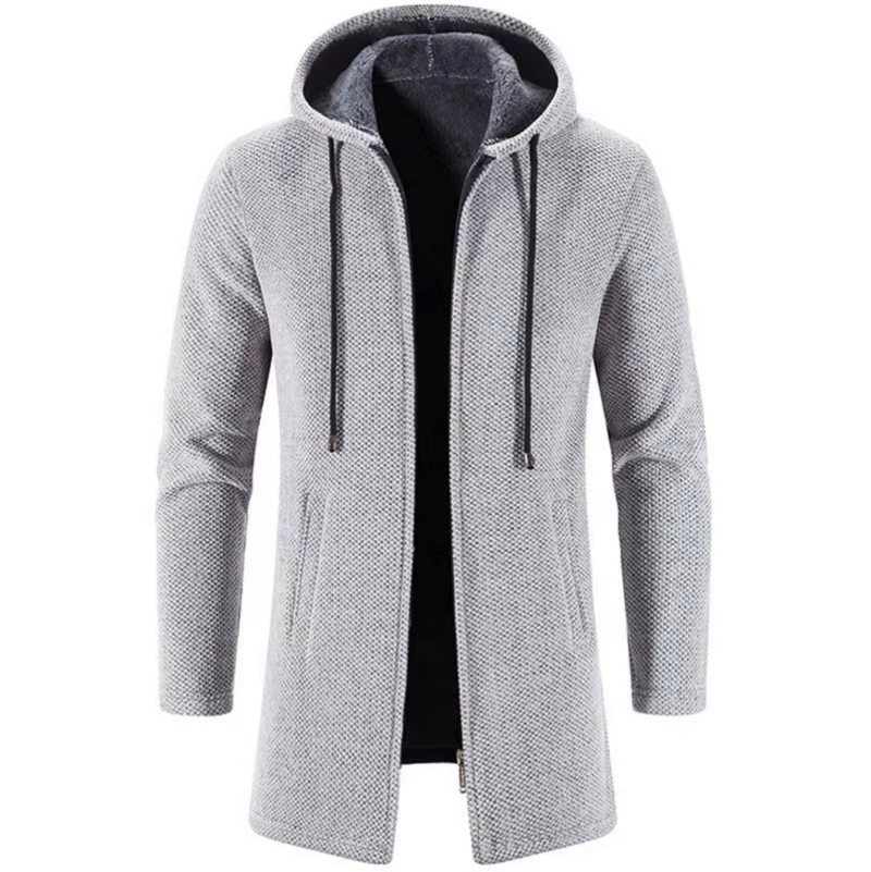 Bequemer Wollmantel mit Kapuze – Berend
