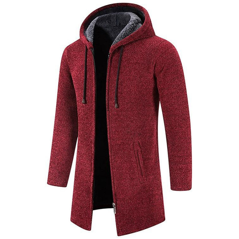 Bequemer Wollmantel mit Kapuze – Berend