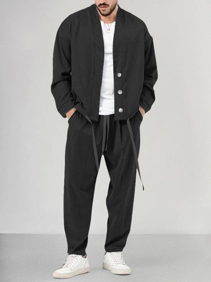 Loungewear Set für Herren: Hose & Strickjacke - Apollinaris