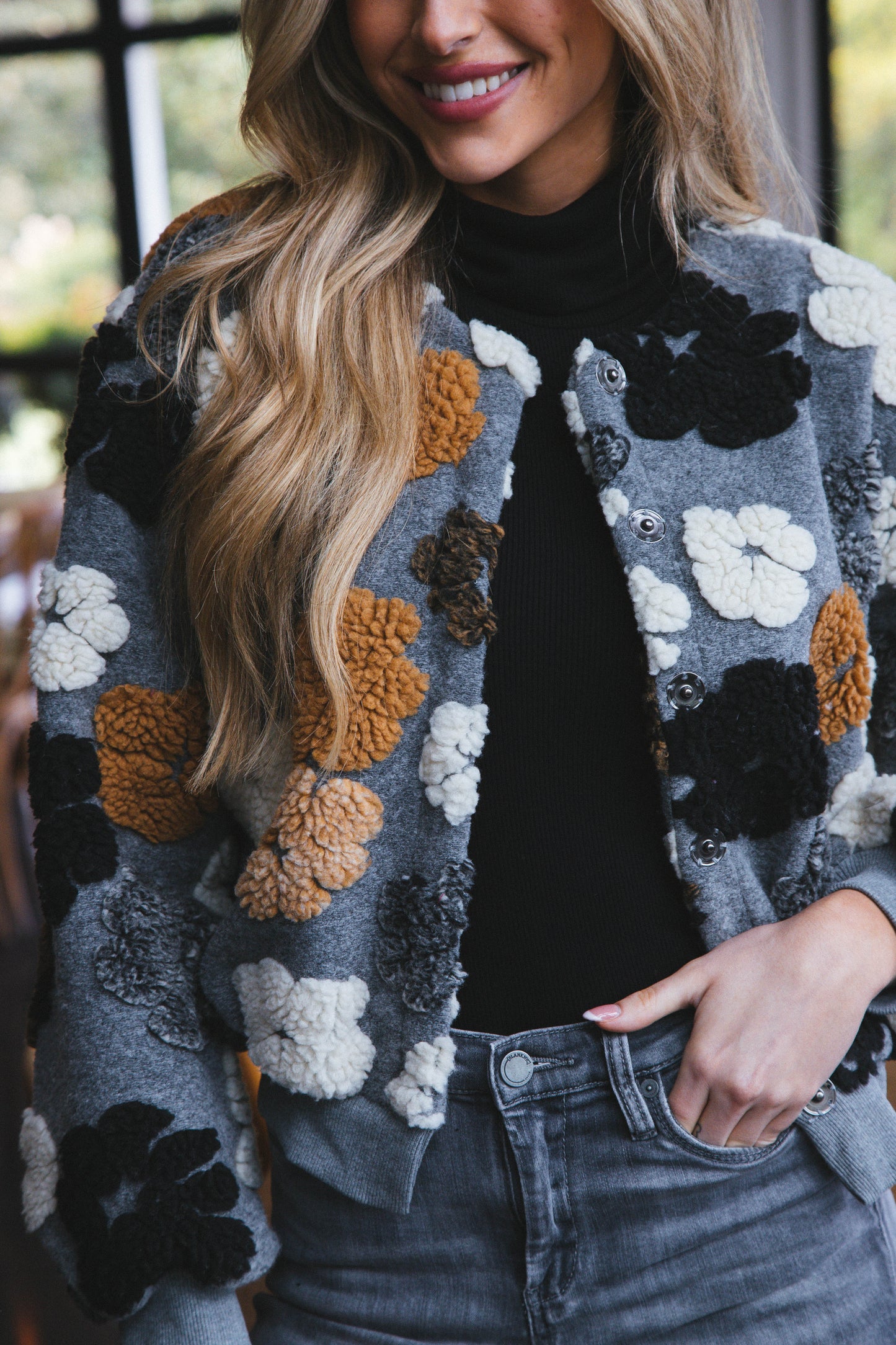 Sevoris Sherpa Jacke mit Frozen Flower Design