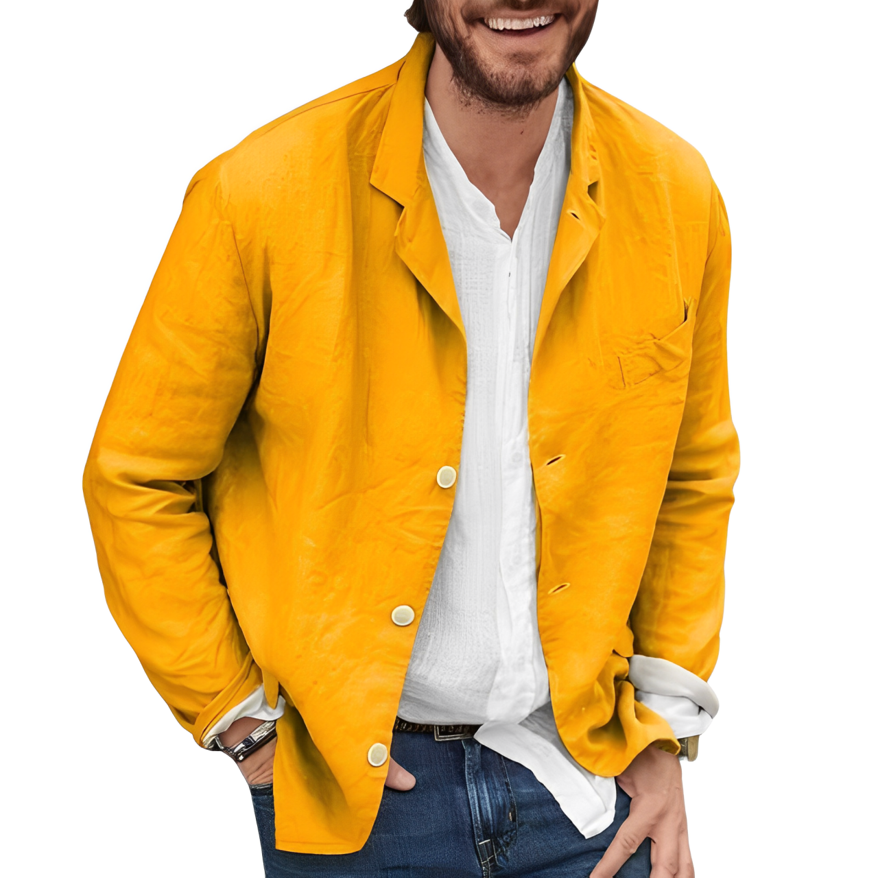 Stilvolle und bequeme Herren-Leinenjacke