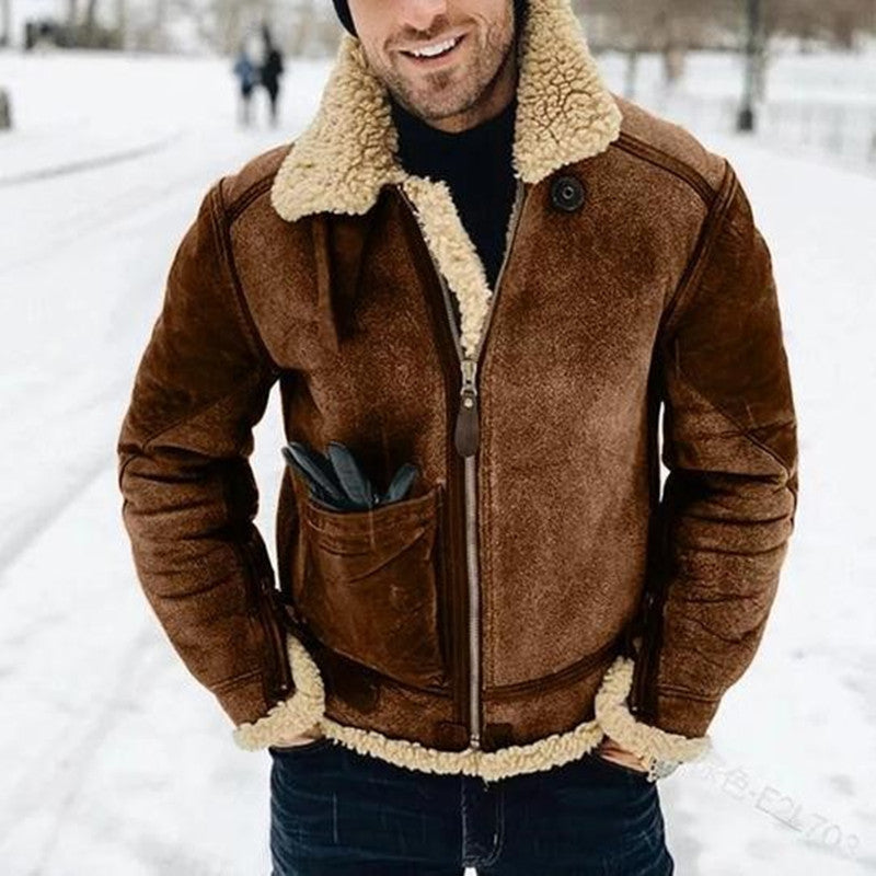 Dagobert Lederjacke aus schwerem Fleece