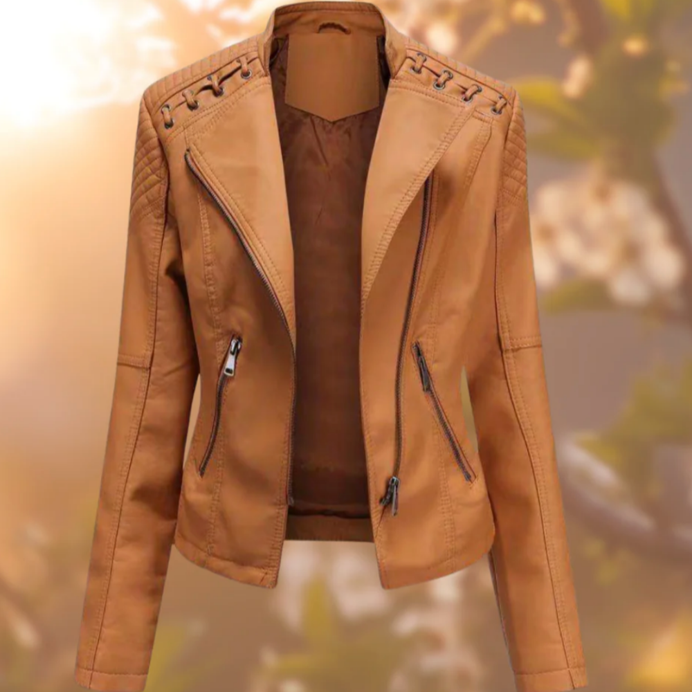 Wintertaugliche Lederjacke im klassischen Stil - Catharina