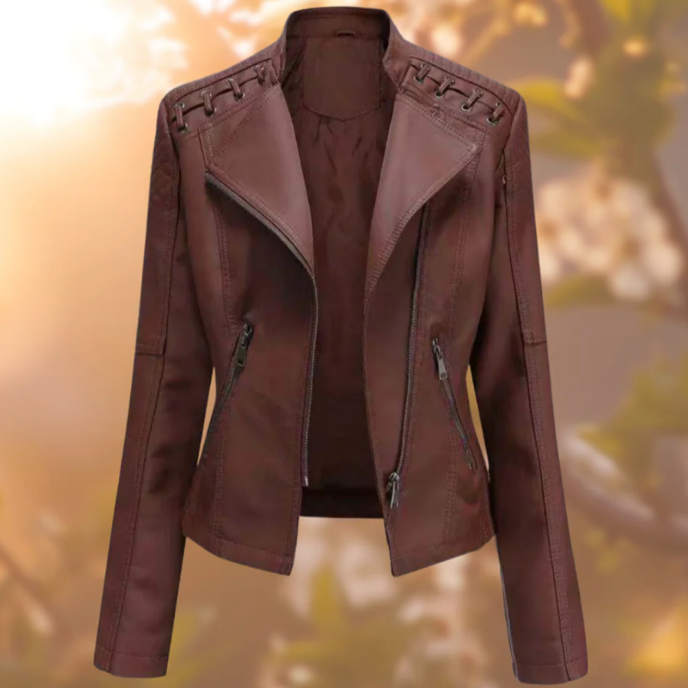Wintertaugliche Lederjacke im klassischen Stil - Catharina
