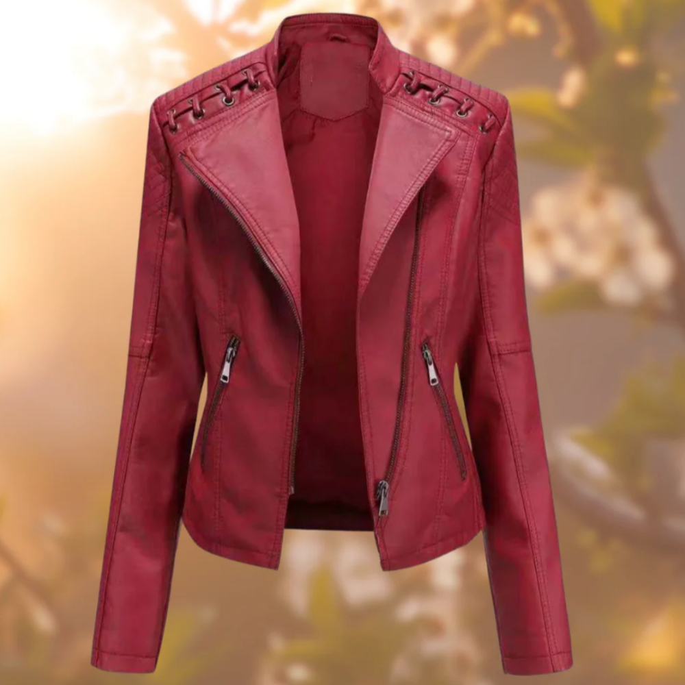 Wintertaugliche Lederjacke im klassischen Stil - Catharina
