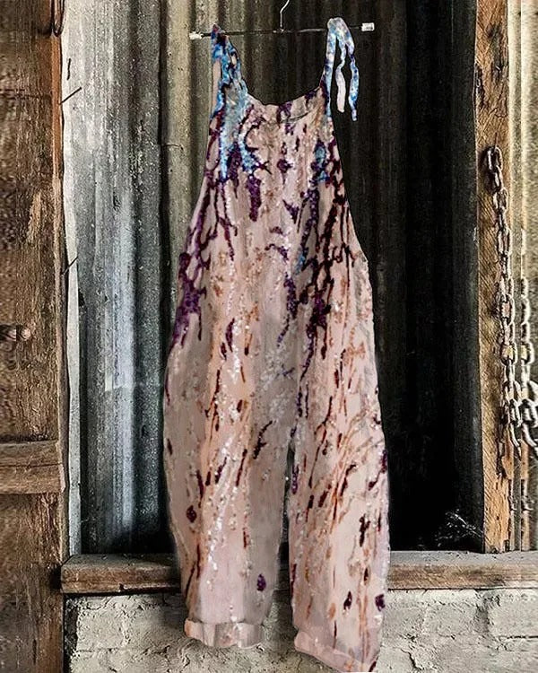 Vintage-Druck Jumpsuit aus Ruby