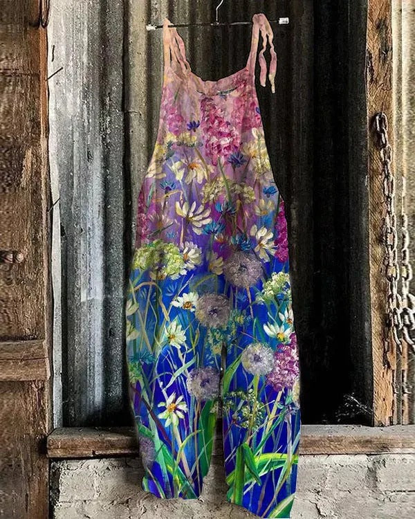 Vintage-Druck Jumpsuit aus Ruby