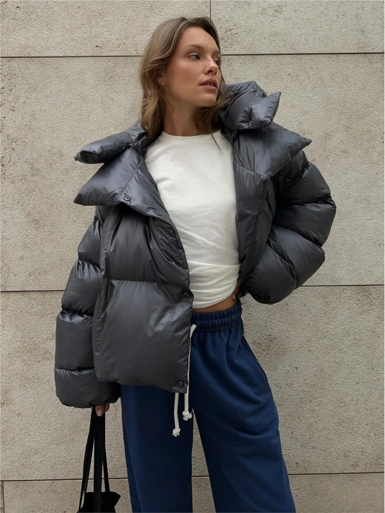 Baumwoll-Steppjacke mit Kapuze von Osang