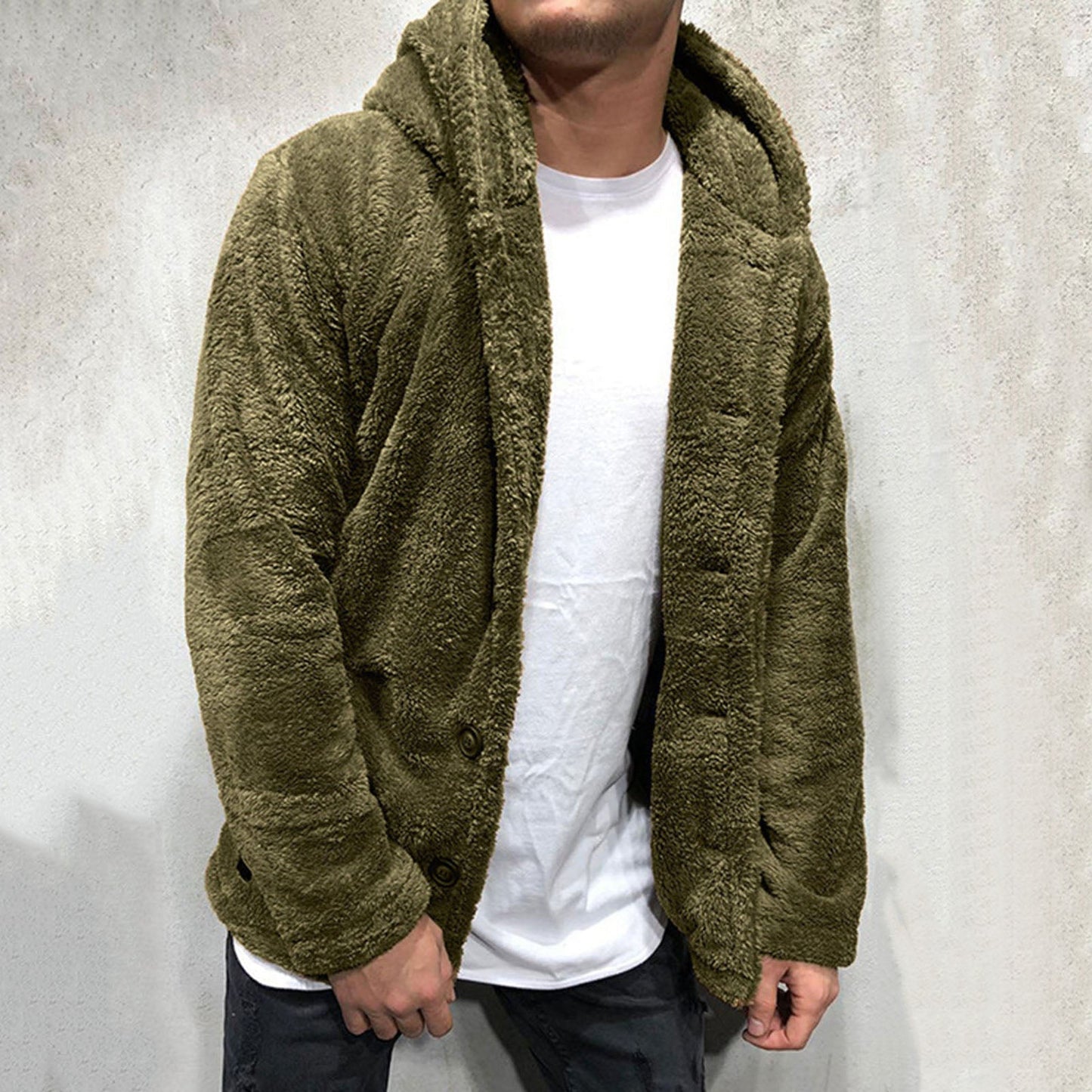 Weicher Kapuzenpullover aus Plüsch – Viktorio