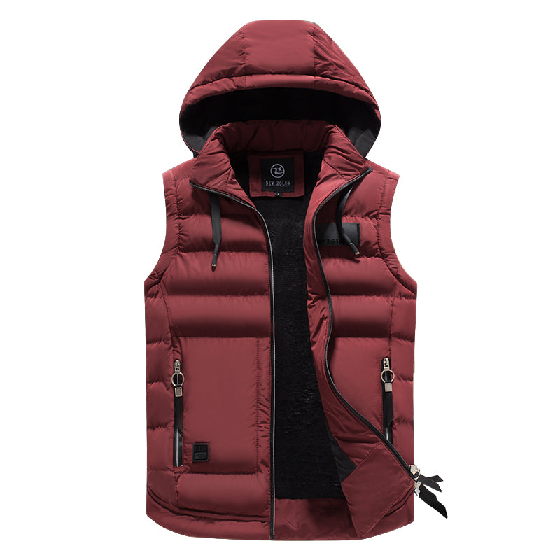 Gepolsterte Herren-Winterweste mit Kapuze - Macky