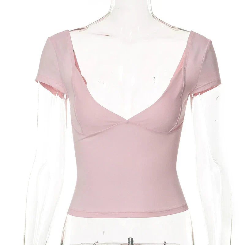 Stylish V-Neck Designer Crop Tops by Fudus
