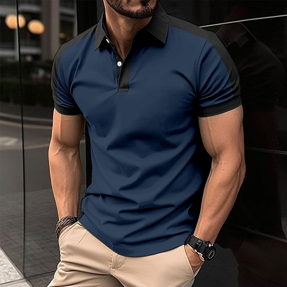 Sommerliches Herren Poloshirt mit kurzen Ärmeln für Business Casual
