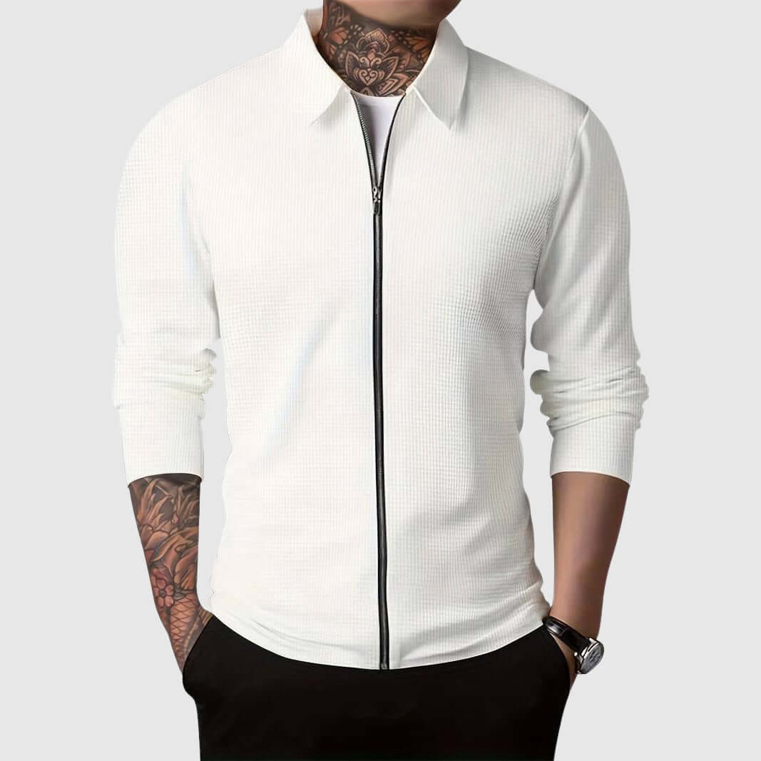 Stilzeits | Herren Waffelstrick Zip-Up Jacke