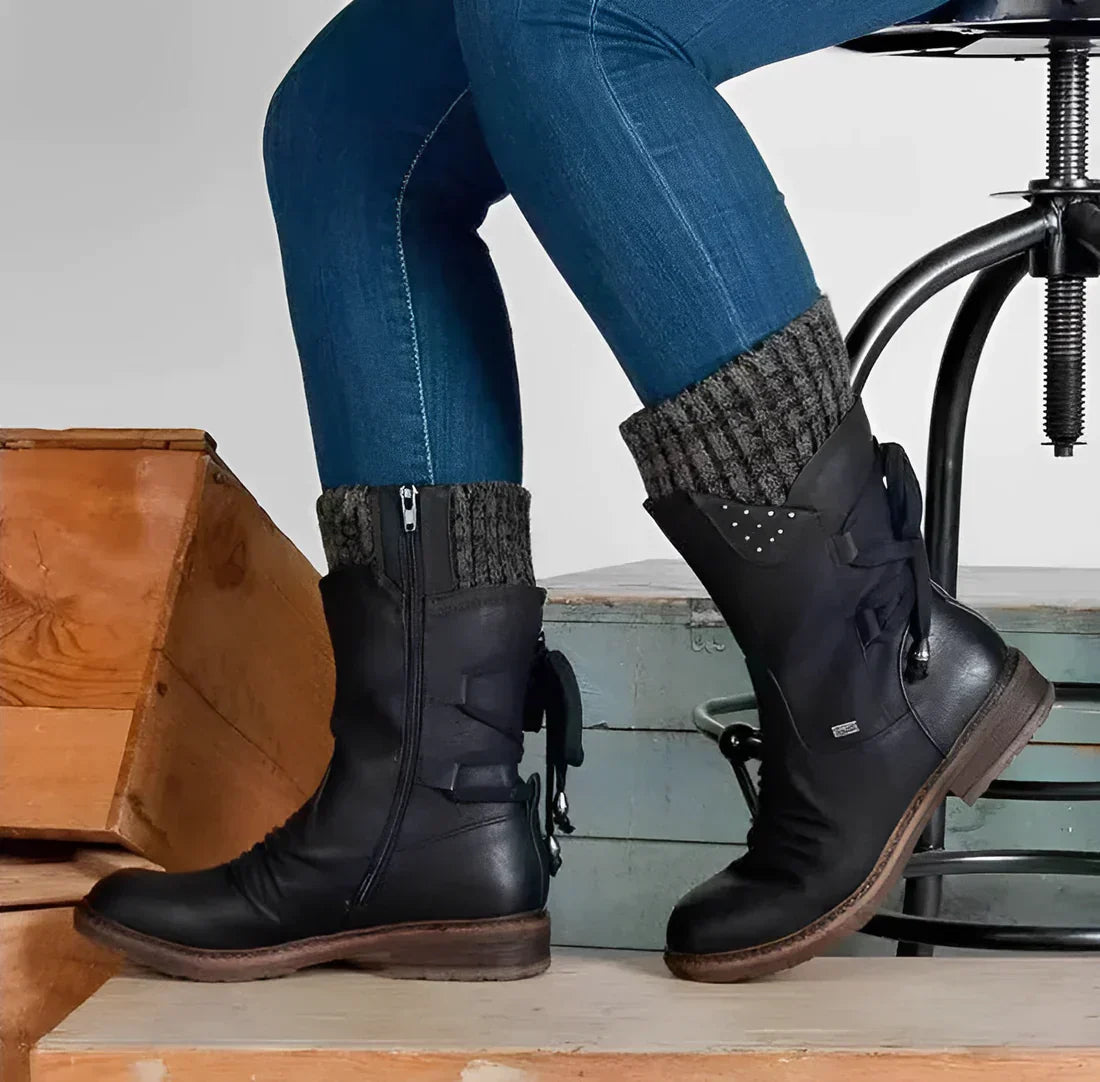 Stilzeits | Damen Winter Orthopädische Unterstützung Wolle Warme Stiefel