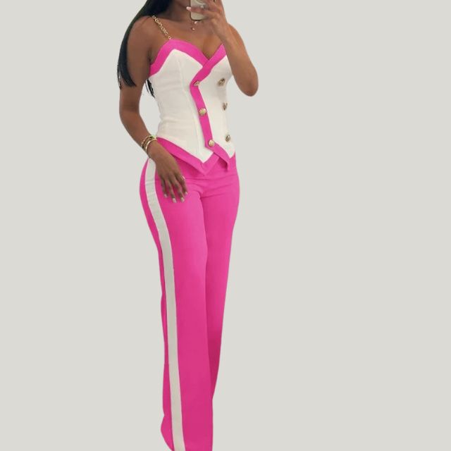 Stylisches Zweiteiler: Röhrenweste und Hose