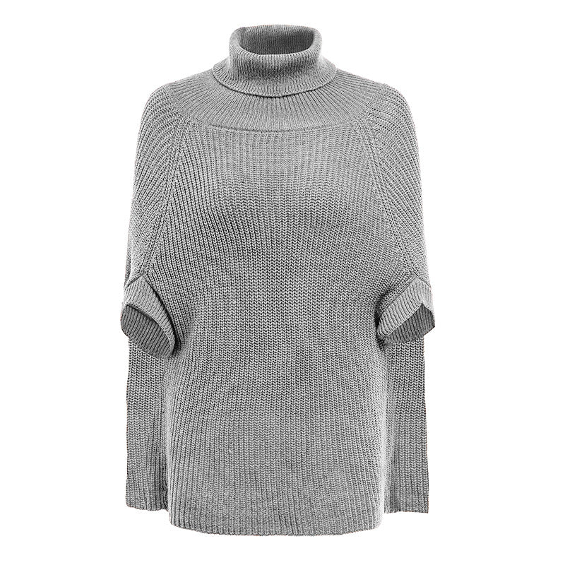 Damen modischer Strickpullover mit hochstehendem Kragen und exklusivem Häkelmuster Stilzeits