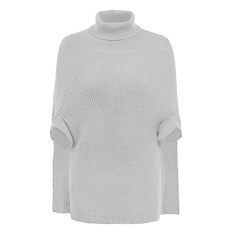 Damen modischer Strickpullover mit hochstehendem Kragen und exklusivem Häkelmuster Stilzeits