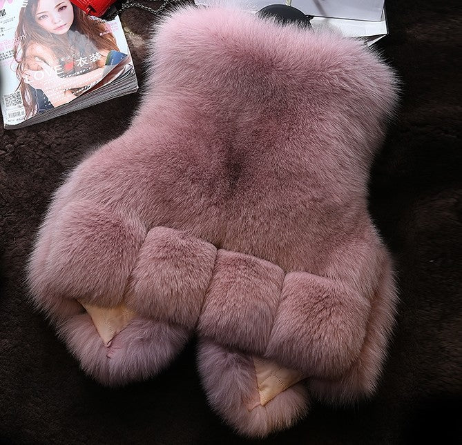 Damen elegante Fellweste Stilzeits