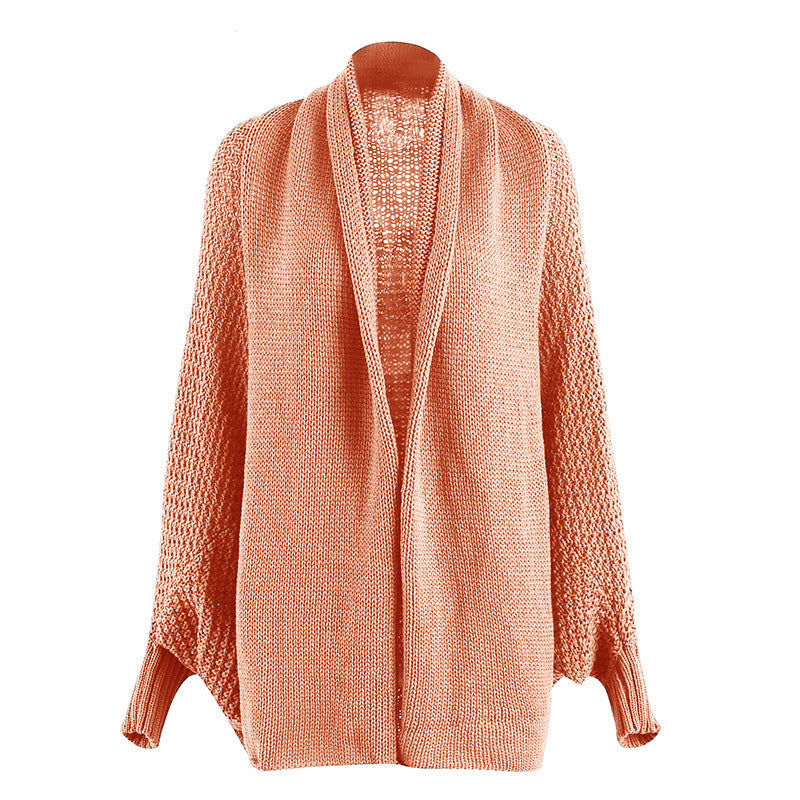 Damen Grobstrickjacke im lässigen Oversized-Stil mit tiefem Schnitt und voluminösen Ärmeln Stilzeits