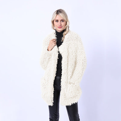 Damen Flauschiger Überwurf aus Kunstpelz Stilzeits